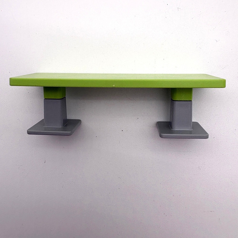 Playmobil Lime Green Gray Plastic Bench Toy Dollhouse lab medical Accessory